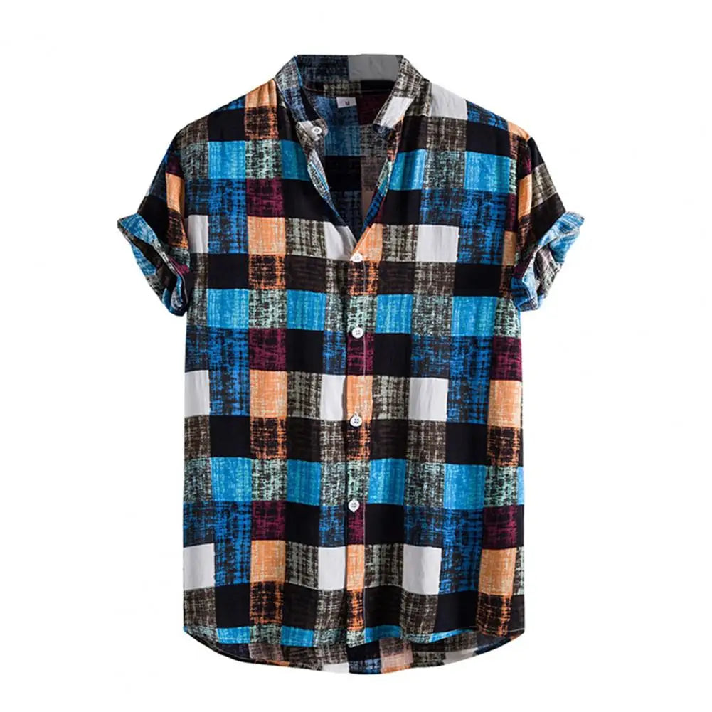 Camisa Masculina Manga Curta Xadrez Frzt82