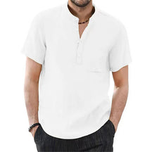 Camisa Masculina Manga Curto em Linho Frz95