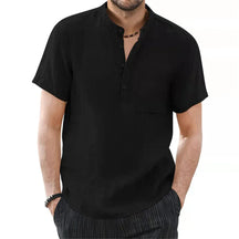 Camisa Masculina Manga Curto em Linho Frz95