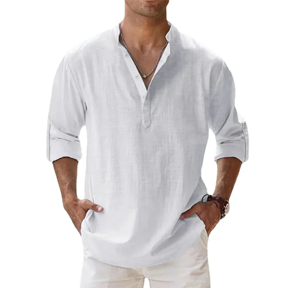 Camisa Masculina Manga Longa em Linho Frz91